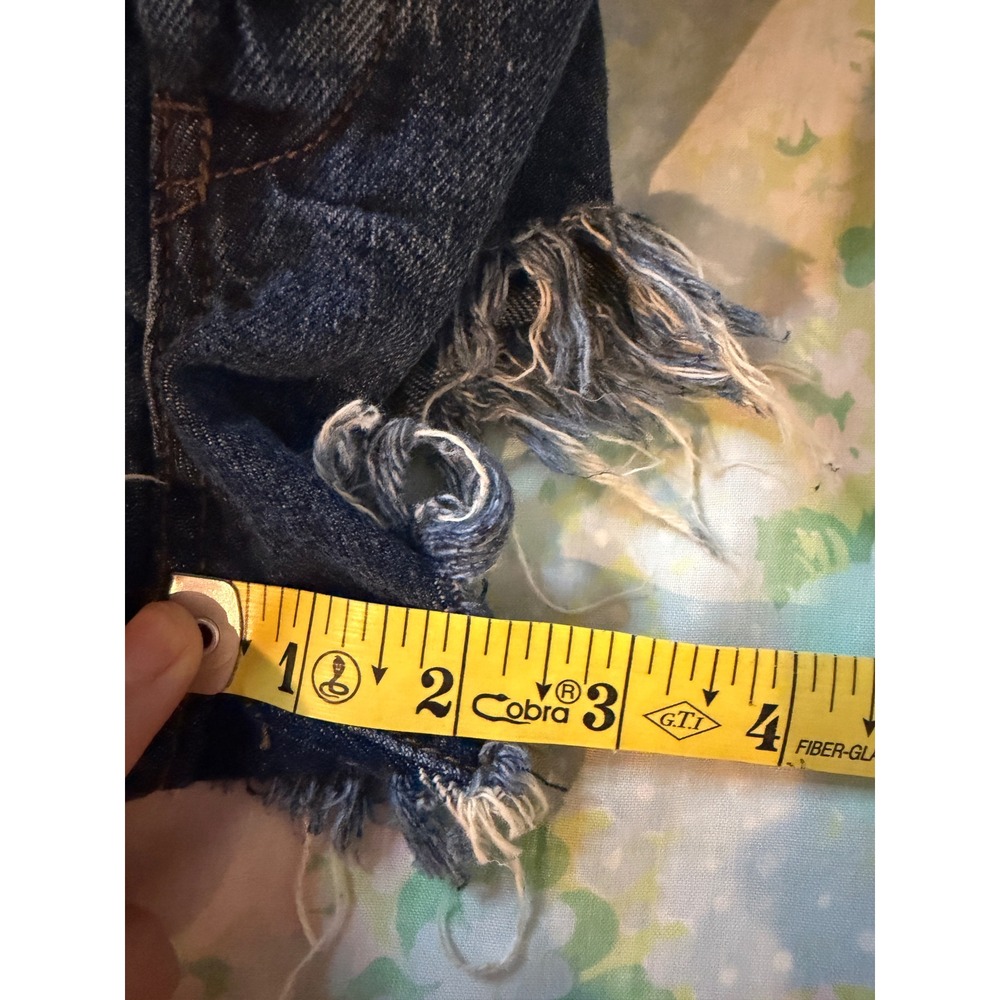 Free People | We The Free Denim Shorts 28/6 Dark Wash Button Fly Frayed Raw Hem - Picture 6 of 8
